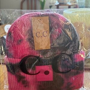 C.C Kids Pink and Gray Tie-Dye Beanie